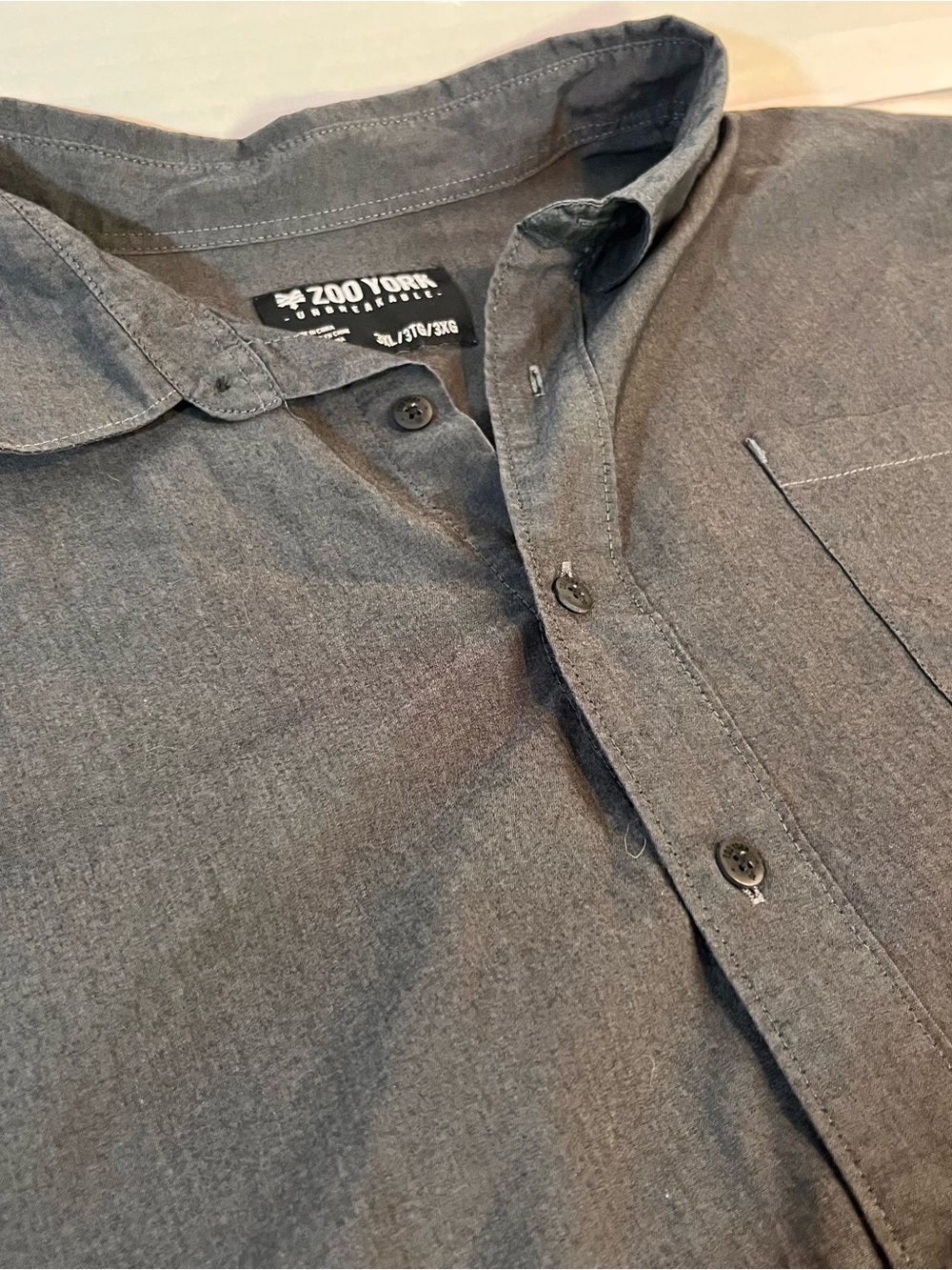 Zoo York Men's Dark Gray Long-Sleeve Button-Down Shirt